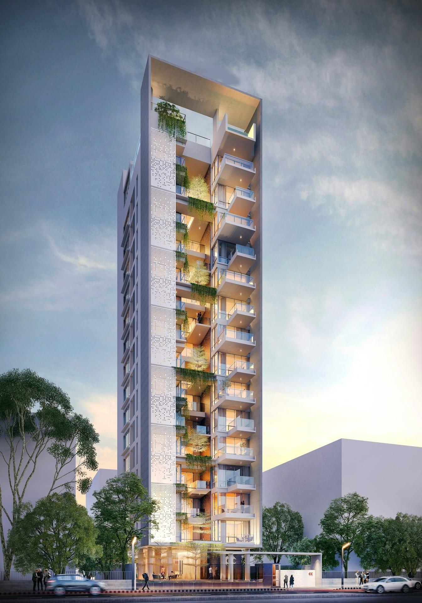 Aerial view of modern city roads and infrastructure