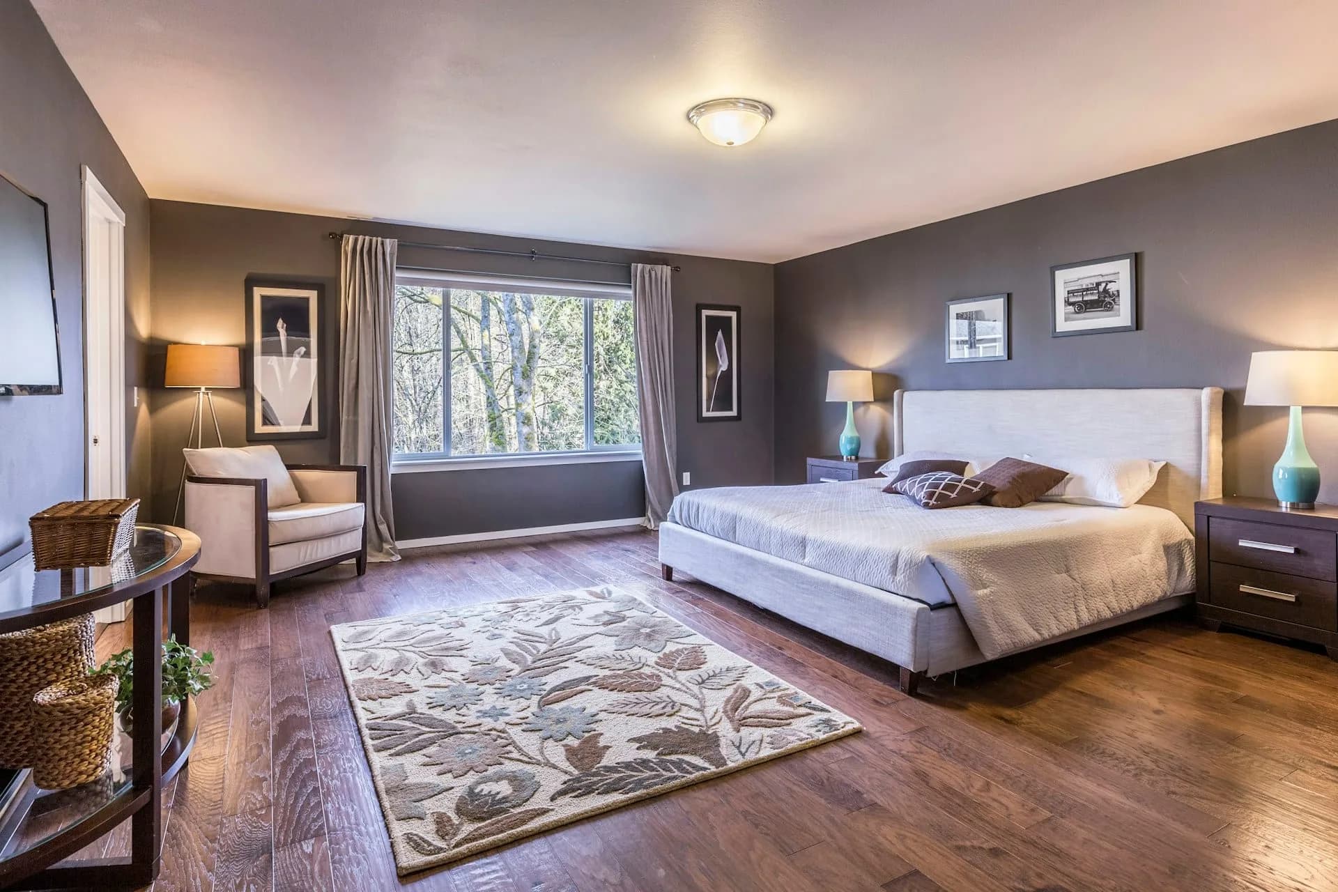 Apartment interior with chaise lounge by the window